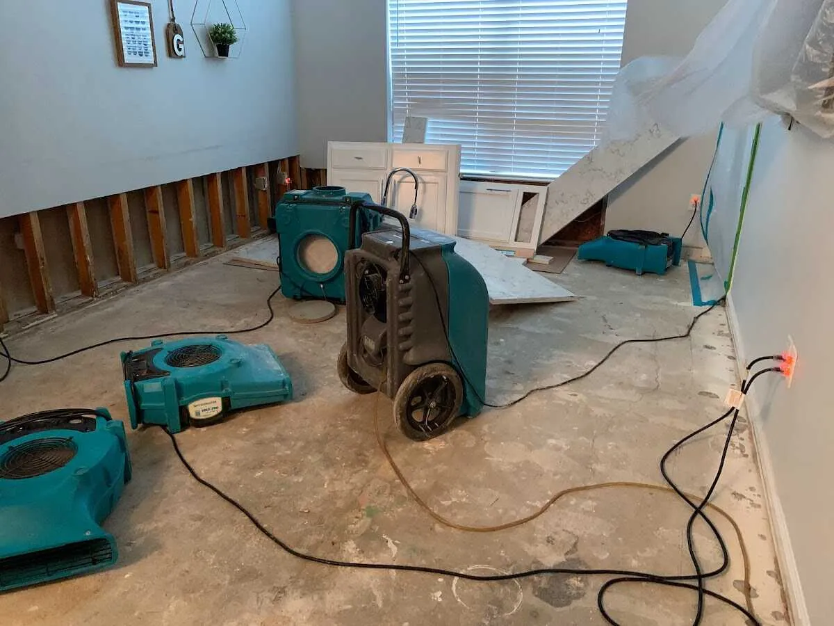 Dehumidifier in flood-cut room for Water Extraction & Removal in Columbia